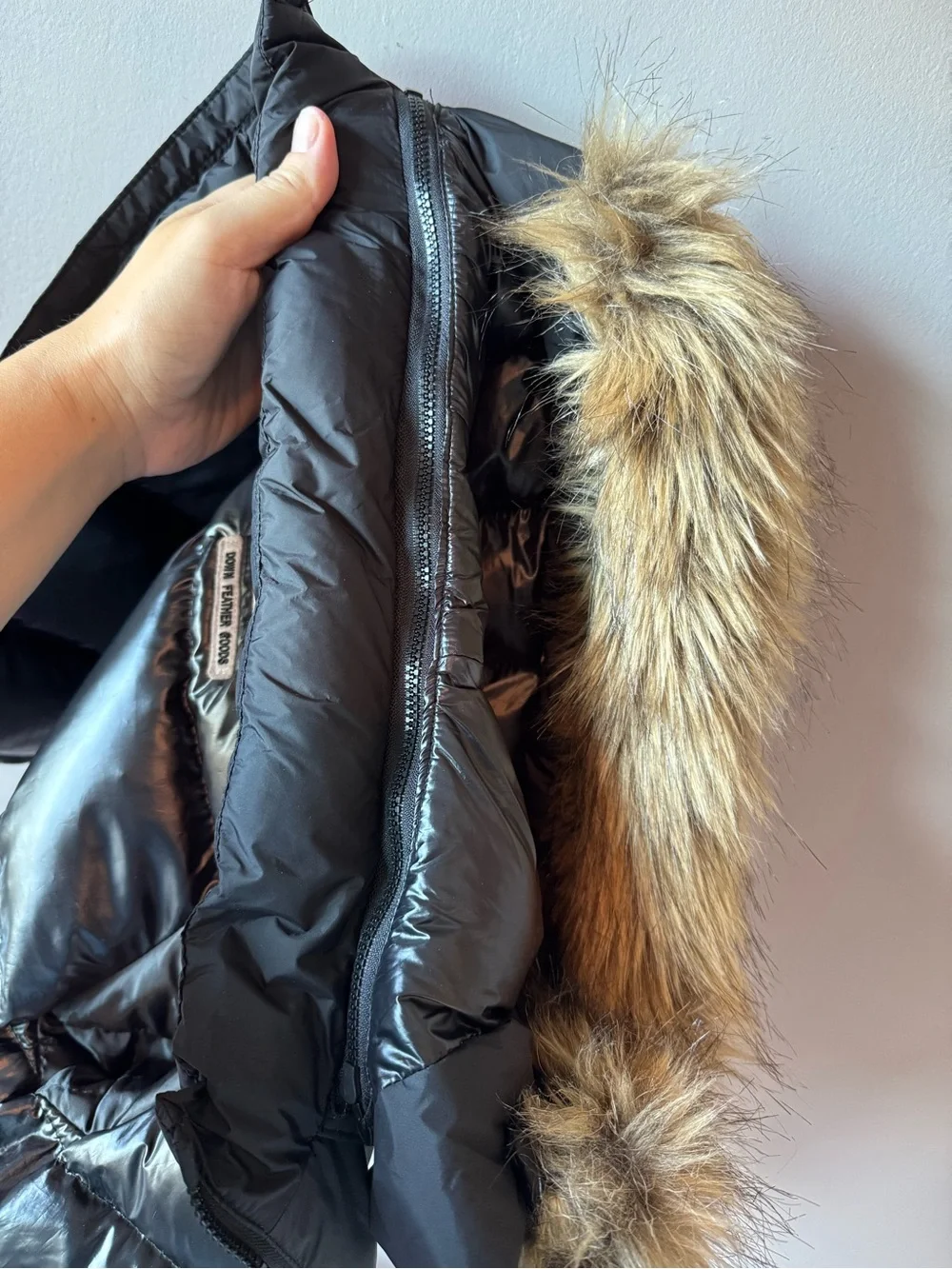 Zara Baby Down Feather Faux Fur Hooded Puffer‎ Jacket Winter Coat 12-18 Months